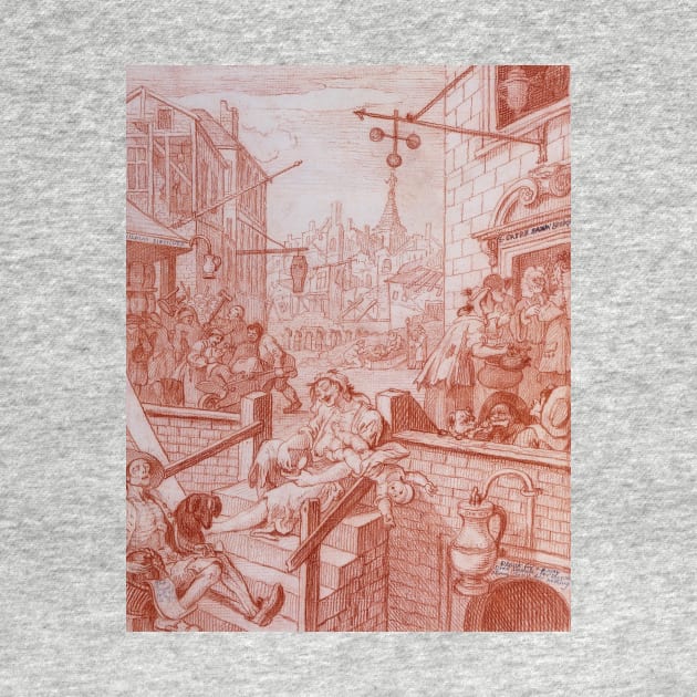 Gin Street by William Hogarth by Classic Art Stall